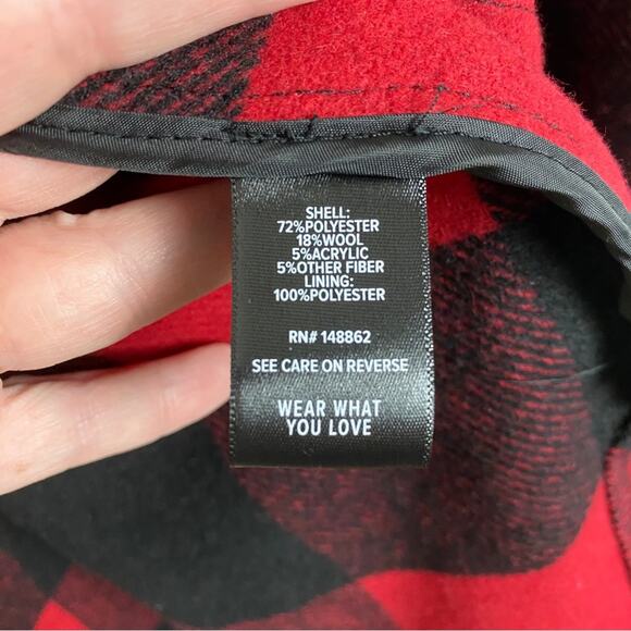 Torrid Black&Red Plaid Wool Relaxed Shacket Sz.2 NWT - Picture 15 of 16
